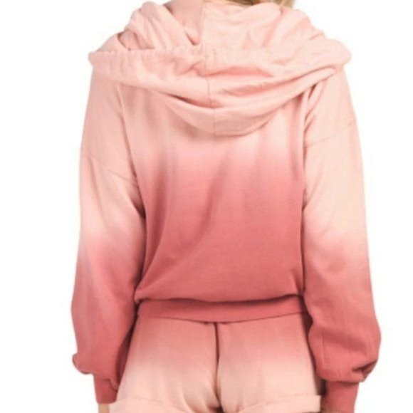 Young Broke & Fabulous Pink Ombre Piper Drawstring Pocket Hoodie - Size Small S - Picture 2 of 10